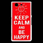 Coque Sony Xperia Z3 Compact Keep Calm Be Happy Rouge