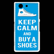 Coque Sony Xperia Z3 Compact Keep Calm Buy Shoes Cyan 