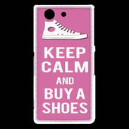 Coque Sony Xperia Z3 Compact Keep Calm Buy Shoes Rose