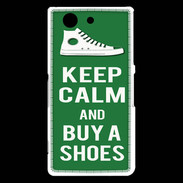 Coque Sony Xperia Z3 Compact Keep Calm Buy Shoes Vert