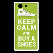 Coque Sony Xperia Z3 Compact Keep Calm Buy Shoes Vert Pomme