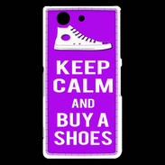 Coque Sony Xperia Z3 Compact Keep Calm Buy Shoes Violet