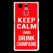 Coque Sony Xperia Z3 Compact Keep Calm Drink champagne Rouge