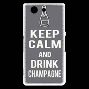 Coque Sony Xperia Z3 Compact Keep Calm Drink champagne Gris