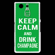 Coque Sony Xperia Z3 Compact Keep Calm Drink champagne Vert
