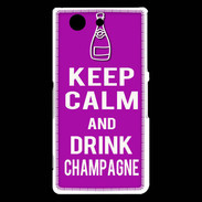 Coque Sony Xperia Z3 Compact Keep Calm Drink champagne Violet