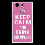 Coque Sony Xperia Z3 Compact Keep Calm Drink champagne Rose