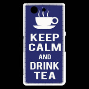 Coque Sony Xperia Z3 Compact Keep Calm Drink Tea Bleu