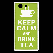 Coque Sony Xperia Z3 Compact Keep Calm Drink Tea Vert pomme