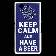 Coque Sony Xperia Z3 Compact Keep Calm Have a beer Bleu