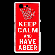 Coque Sony Xperia Z3 Compact Keep Calm Have a beer Rouge