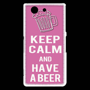 Coque Sony Xperia Z3 Compact Keep Calm Have a beer Rose