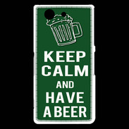Coque Sony Xperia Z3 Compact Keep Calm Have a beer Vert