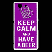 Coque Sony Xperia Z3 Compact Keep Calm Have a beer Violet