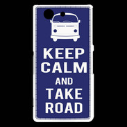 Coque Sony Xperia Z3 Compact Keep Calm Take road Bleu