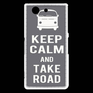 Coque Sony Xperia Z3 Compact Keep Calm Take Road Gris