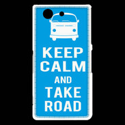 Coque Sony Xperia Z3 Compact Keep Calm Take Road Cyan