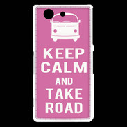 Coque Sony Xperia Z3 Compact Keep Calm Take Road Rose