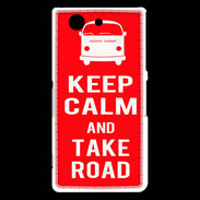 Coque Sony Xperia Z3 Compact Keep Calm Take Road Rouge