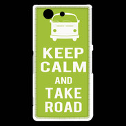 Coque Sony Xperia Z3 Compact Keep Calm Take road Vert pomme