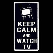 Coque Sony Xperia Z3 Compact Keep Calm Watch TV Noir