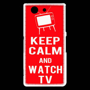 Coque Sony Xperia Z3 Compact Keep Calm Watch TV Rouge