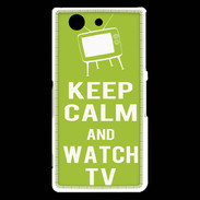 Coque Sony Xperia Z3 Compact Keep Calm Watch TV Vert pomme