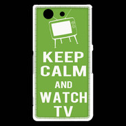 Coque Sony Xperia Z3 Compact Keep Calm Watch TV Vert