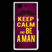 Coque Sony Xperia Z3 Compact Keep Calm Be a Man Rose