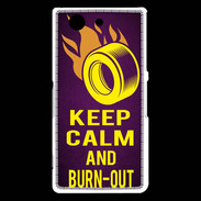 Coque Sony Xperia Z3 Compact Keep Calm and Burn Out violet
