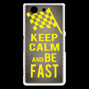 Coque Sony Xperia Z3 Compact Keep Calm and Be Fast Gris