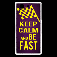 Coque Sony Xperia Z3 Compact Keep Calm and Be Fast Violet