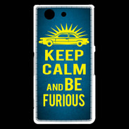 Coque Sony Xperia Z3 Compact Keep Calm and Be Furious Bleu