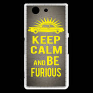 Coque Sony Xperia Z3 Compact Keep Calm and Be Furious Gris