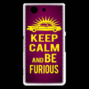 Coque Sony Xperia Z3 Compact Keep Calm and Be Furious Rose