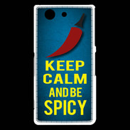 Coque Sony Xperia Z3 Compact Keep Calm and Be Spicy Bleu