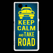 Coque Sony Xperia Z3 Compact Keep Calm and Take o road 2 Bleu