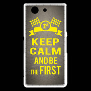 Coque Sony Xperia Z3 Compact Keep Calm and Be the First Gris