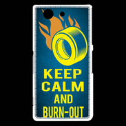 Coque Sony Xperia Z3 Compact Keep Calm and Burn Out Bleu