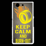 Coque Sony Xperia Z3 Compact Keep Calm and Burn Out Gris