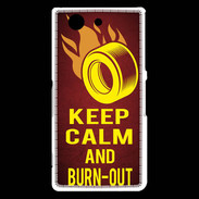 Coque Sony Xperia Z3 Compact Keep Calm and Burn Out Rouge
