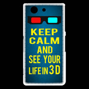 Coque Sony Xperia Z3 Compact Keep Calm and See your life 3D Bleu