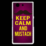 Coque Sony Xperia Z3 Compact Keep Calm and Mustach Rose