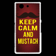 Coque Sony Xperia Z3 Compact Keep Calm and Mustach Rouge