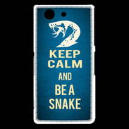Coque Sony Xperia Z3 Compact Keep Calm and Be a Snake bleu