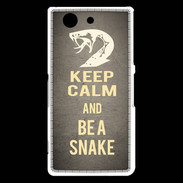 Coque Sony Xperia Z3 Compact Keep Calm and Be a Snake Gris