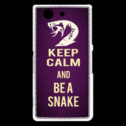 Coque Sony Xperia Z3 Compact Keep Calm and Be a Snake Violet
