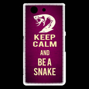 Coque Sony Xperia Z3 Compact Keep Calm and Be a Snake Rose