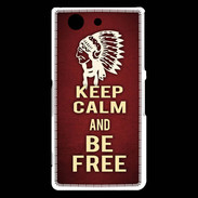 Coque Sony Xperia Z3 Compact Keep Calm and Be Free Rouge