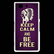 Coque Sony Xperia Z3 Compact Keep Calm and Be Free Violet